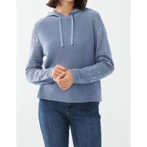 NEW FDJ ivy crochet sleeve sweater in indigo